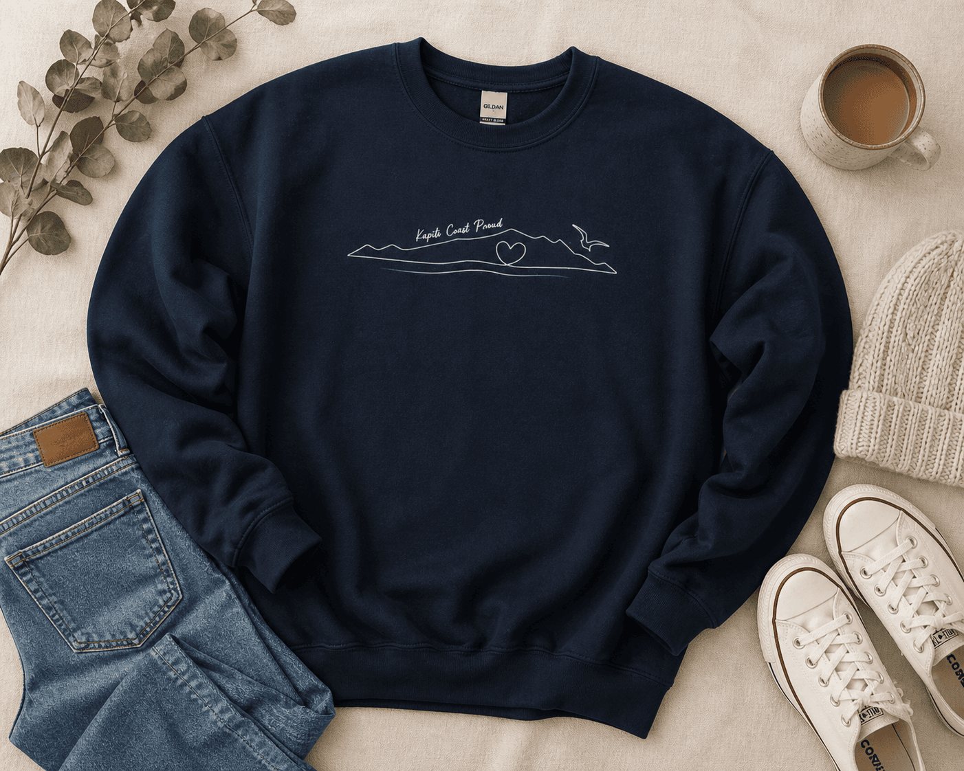 Line Art Kapiti Island - Sweatshirt - Image 4
